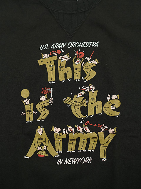 画像4: 【 Pherrow's（フェローズ） 】　スウェットタイプ T-シャツ [ スウェッT ] [ This is the Army ] [ S.BLACK ] 【 メール便可 】