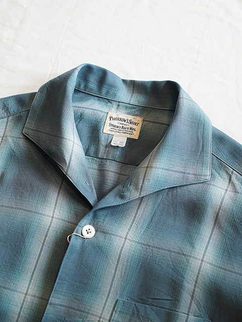 画像3: 【 Pherrow's（フェローズ） 】 半袖イタリアンカラーシャツ [  ITALIAN COLLAR SHIRTS ] [ BLUE ] 【 メール便可 】