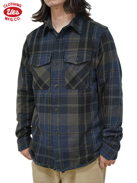 画像1: 【 UES（ウエス） 】　エクストラヘビーチェックネルシャツ　[ NAVY ]