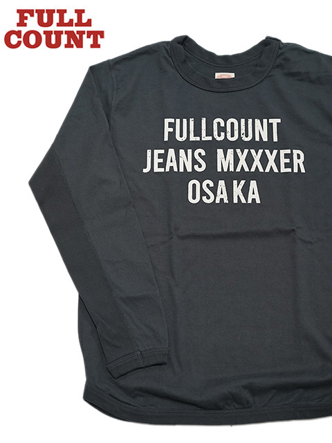 画像1: 【 FULLCOUNT（フルカウント） 】　ヘビーウエイトプリント L/S T-Shirt　[ Flat Seam Heavy Weight T-Shirt ] [ FULLCOUNT JEANS MXXXER OSAKA ] [ INK BLACK ] 【 メール便可 】 