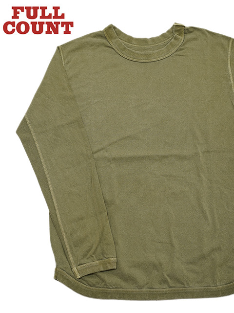 画像1: 【 FULLCOUNT（フルカウント） 】　ヘビーウエイトネッククルーネック L/S T-Shirt　[ Flat Seam Heavy Weight Longsleeve T-Shirt ] [ OLIVE ] 【 メール便可 】