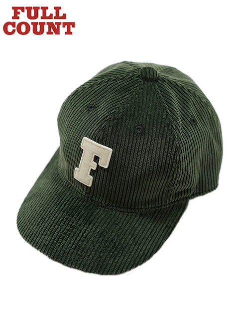 画像1: 【 FULLCOUNT（フルカウント） 】　コーデュロイベースボールキャップ　[ 6Panel Corduroy Baseball Cap 'F' Patch ] [ Green ] 【 メール便可 】