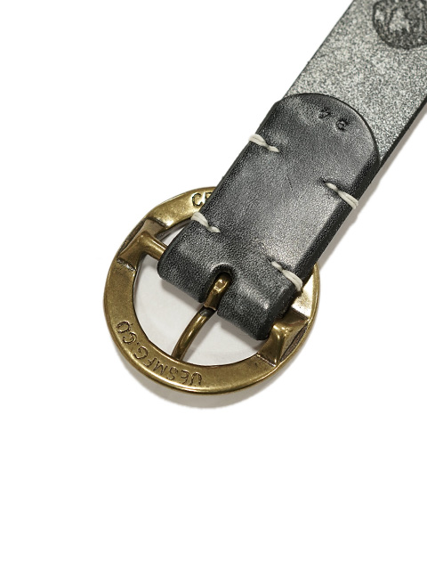 画像3: 【 UES（ウエス） 】　サークルバックルレザーベルト　[ Bridle Leather Belt ] [ BLACK ] 