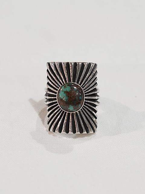 画像2: 【 Aaron Anderson（アーロンアンダーソン） 】 ターコイズサンバーストリング [ Turquois Sunburst Ring ] [ Royston Turquois ( ロイストンターコイズ ) ] [ 23号 ] 【 メール便可 】