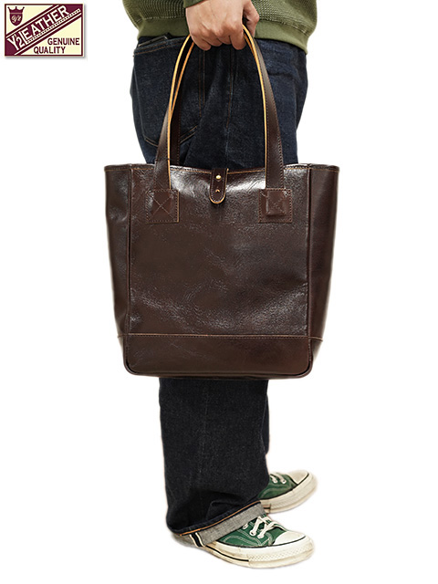 画像1: 【 Y'2 LEATHER（ワイツーレザー） 】　ホースハイドトートバッグ　[ HORSE HIDE TOTE BAG ] [ SMALL ] [ Pull Up Horse ] [ BROWN ]