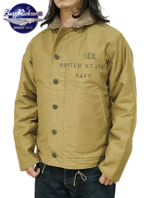 画像1: 【 BUZZ RICKSON'S（バズリクソンズ） 】 Type N-1 Khaki  [ NAVY DEPARTMENT DEMOTEX-ED ] [ STENCIL "MIDWAY" ]