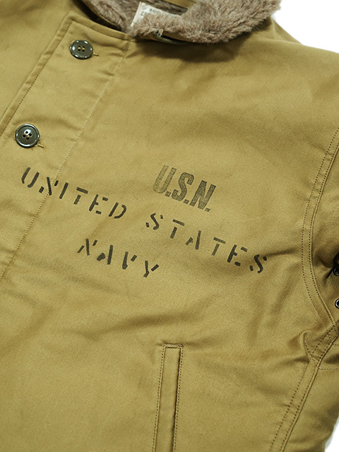 画像4: 【 BUZZ RICKSON'S（バズリクソンズ） 】 Type N-1 Khaki  [ NAVY DEPARTMENT DEMOTEX-ED ] [ STENCIL "MIDWAY" ]