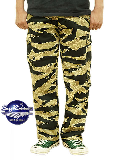 画像1: 【 BUZZ RICKSON'S（バズリクソンズ） 】 GOLD TIGER STRIPE TROUSERS [ CARGO SHORTS ] [ BLACK ]