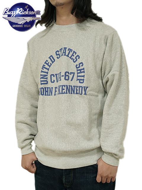 画像1: 【 BUZZ RICKSON'S（バズリクソンズ） 】 リバースウィーブスウェット REVERSE SWEAT CREW [ CVA-67 J.F. KENNEDY ]