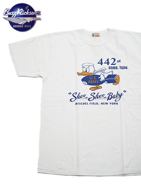 画像1: 【 BUZZ RICKSON'S（バズリクソンズ） 】　プリントT-シャツ [ S/S T-SHIRT ] [ 442nd BOMB. SQ. ] [ OFF WHITE ] 【 メール便可 】