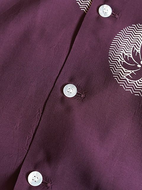 画像7: 【 DUKE KAHANAMOKU（デュークカハナモク） 】　半袖アロハシャツ　[ WONDROUS PALM TREE ] [ BURGUNDY ]