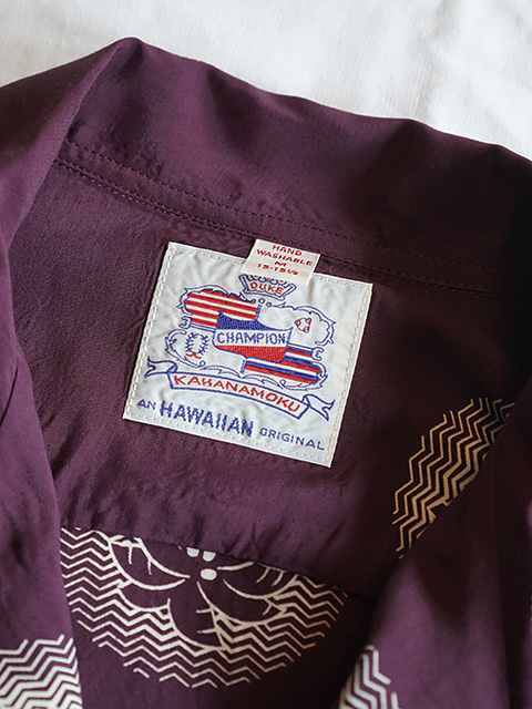 画像8: 【 DUKE KAHANAMOKU（デュークカハナモク） 】　半袖アロハシャツ　[ WONDROUS PALM TREE ] [ BURGUNDY ]