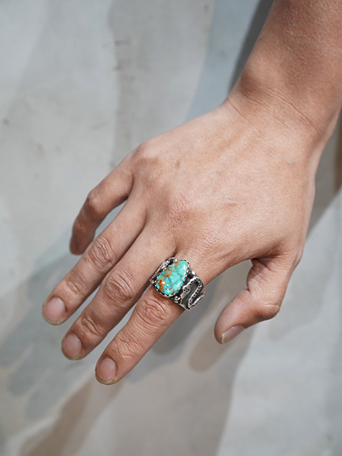 画像2: 【 Fritson Toledo　（フリットソントレド） 】 ターコイズスネークリング [ Turquoise Snake Ring ] [ Pilot Mt Turquois ( パイロットマウンテン ) ] [ 23号 ]