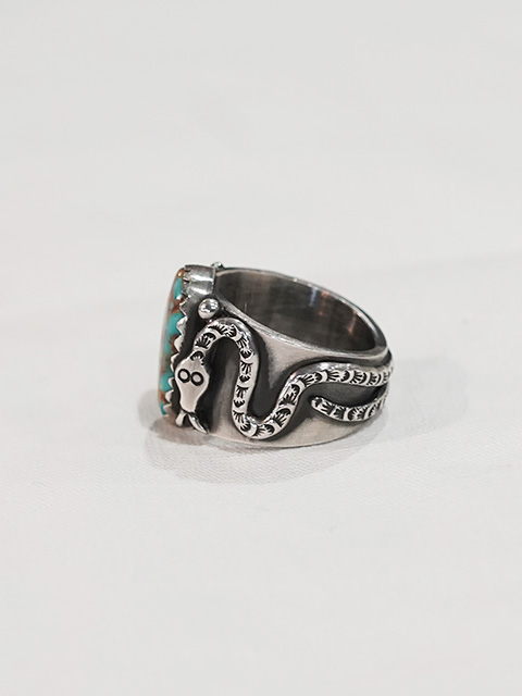 画像4: 【 Fritson Toledo　（フリットソントレド） 】 ターコイズスネークリング [ Turquoise Snake Ring ] [ Pilot Mt Turquois ( パイロットマウンテン ) ] [ 23号 ]