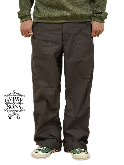 画像1: 【 GYPSY & SONS（ジプシー&サンズ） 】 40s  NEP BACK CHINO TROUSERS [ BLACK ]