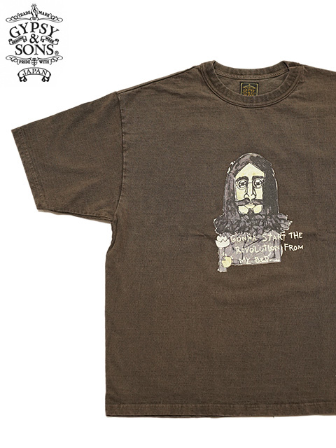 画像1: 【 GYPSY & SONS（ジプシー&サンズ） 】　プリントT-Shirts　[ PRINT TEE ] [ PEACE ] [ CHARCOAL ] 【 メール便可 】