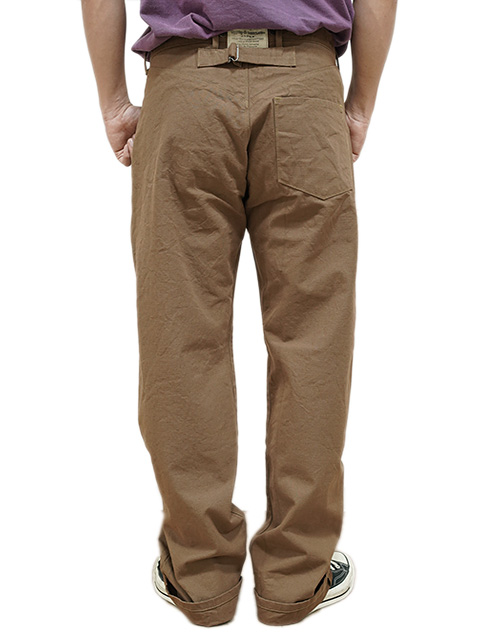 画像2: 【 GYPSY & SONS（ジプシー&サンズ） 】 アーミーダックロガーパンツ　[ 15oz Army Duck Old Rogger Pants ] [ BROWN ]