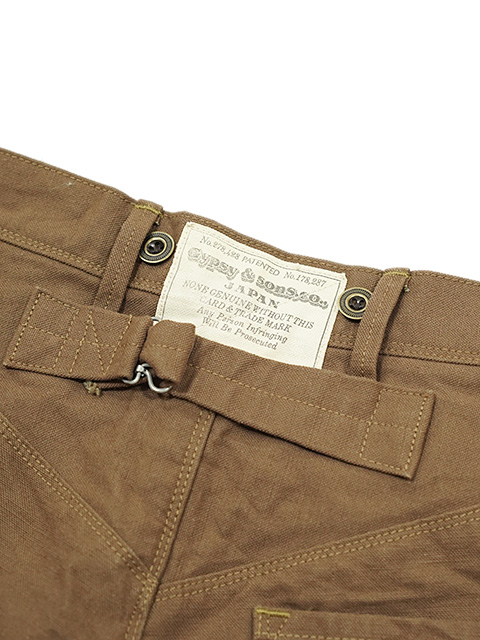 画像9: 【 GYPSY & SONS（ジプシー&サンズ） 】 アーミーダックロガーパンツ　[ 15oz Army Duck Old Rogger Pants ] [ BROWN ]