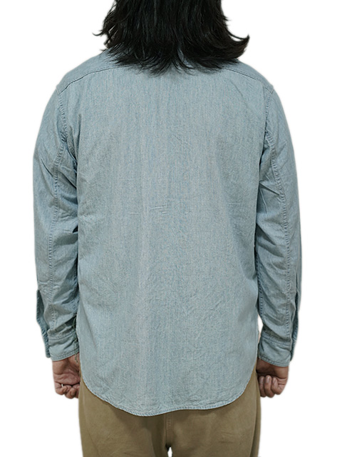 画像2: 【 GYPSY & SONS（ジプシー&サンズ） 】　シャンブレーワークシャツ 　[ 5oz CHAMBRAY WORK SHIRTS ] [ BLUE ] [ Used Wash ]