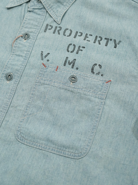 画像4: 【 GYPSY & SONS（ジプシー&サンズ） 】　シャンブレーワークシャツ 　[ 5oz CHAMBRAY WORK SHIRTS ] [ BLUE ] [ Used Wash ]