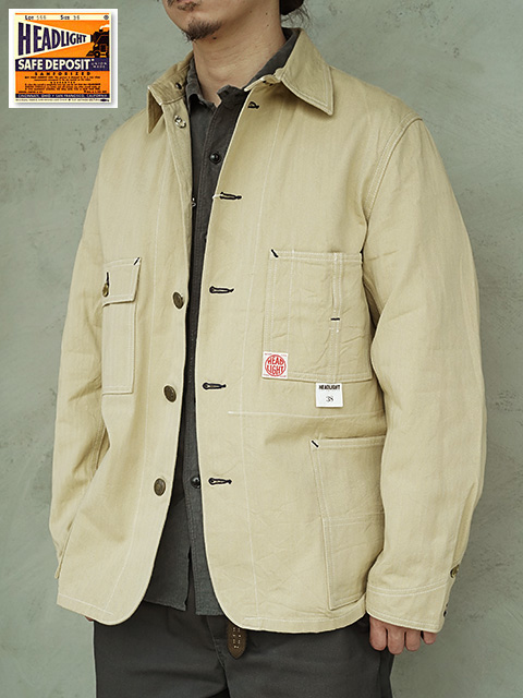 画像1: 【 HEAD LIGHT（ヘッドライト） 】 10oz. RANDOM HBT WORK COAT [ 実名復刻モデル ]