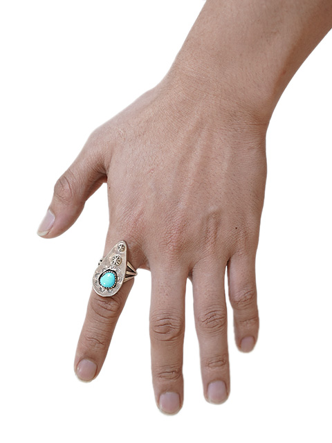 画像4: 【 Vintage Indian Jewelry（ヴィンテージ インディアン ジュエリー） 】 ナバホリング [ Navajo Silver Ring ] [ 1980's ] [ 19号 ]