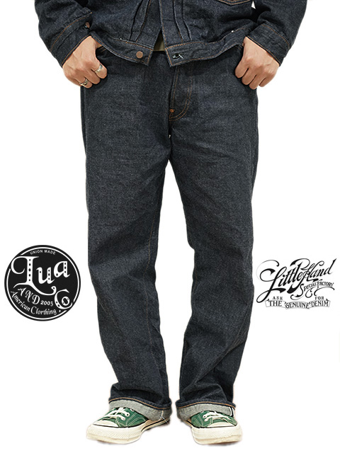 画像1: 【 予約商品 】 【 Little Hand x Lua（リトルハンド x ルア） 】　Lua別注ジーンズ [ 13.5oz. Denim Waist Overalls ] [ 1922 Model ] [ Non Wash ]