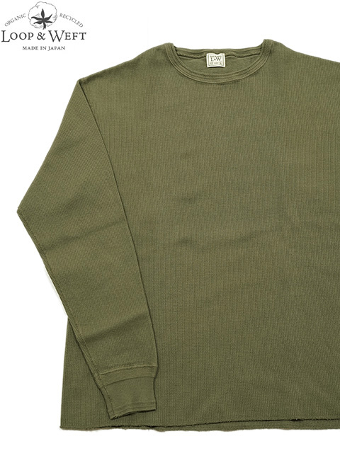 画像1: 【 Loop & Weft（ループアンドウエフト） 】　リブニットサーマル　[ CLASSIC ROYAL RIB KNIT CREWNECK THERMAL ] [ A. Olive ] 【 メール便可 】