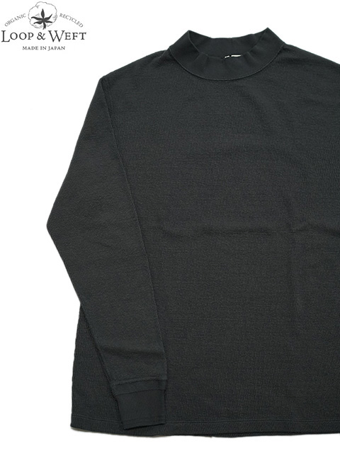 画像1: 【 Loop & Weft（ループアンドウエフト） 】　スーピマハニカムミドルネックサーマル　[ Supima Long Honeycomb Middle Neck Thermal ] [ Antique Black ] 【 メール便可 】