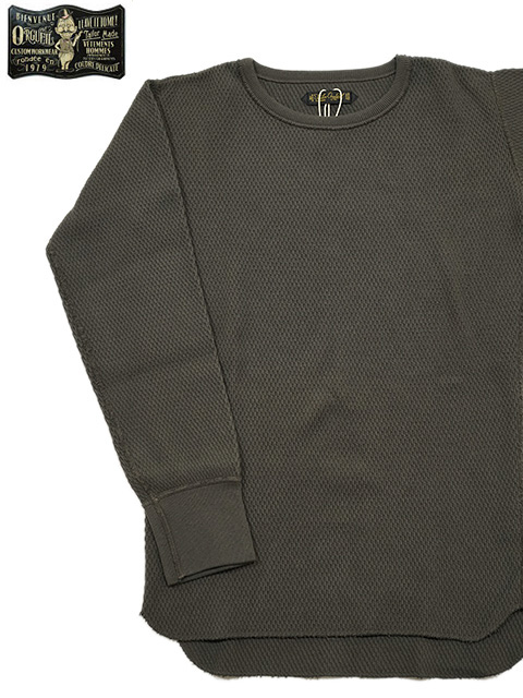 画像1: 【 ORGUEIL（オルゲイユ） 】 竹目サーマルクルーネックTシャツ [ Thermal Crew Neck T-Shirt ] [ Charcoal ]