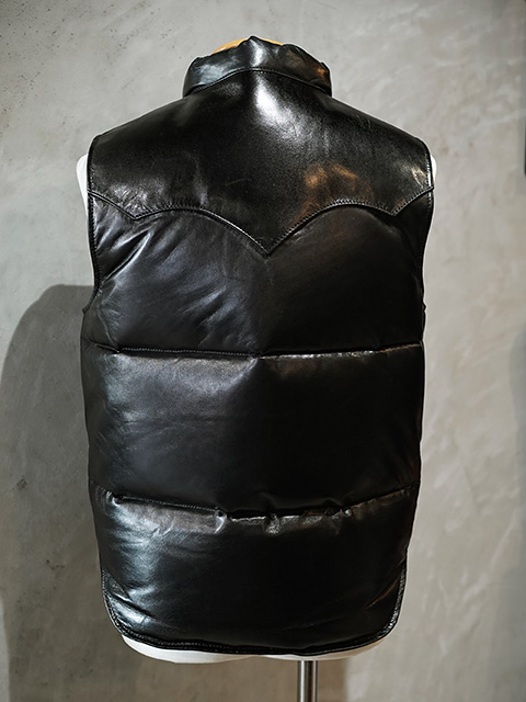 画像4: 【 Y'2 LEATHER（ワイツーレザー） 】　Oil Soft Horse × Aniline Horse Down Vest [ 馬革 ] [ Black x Black ]