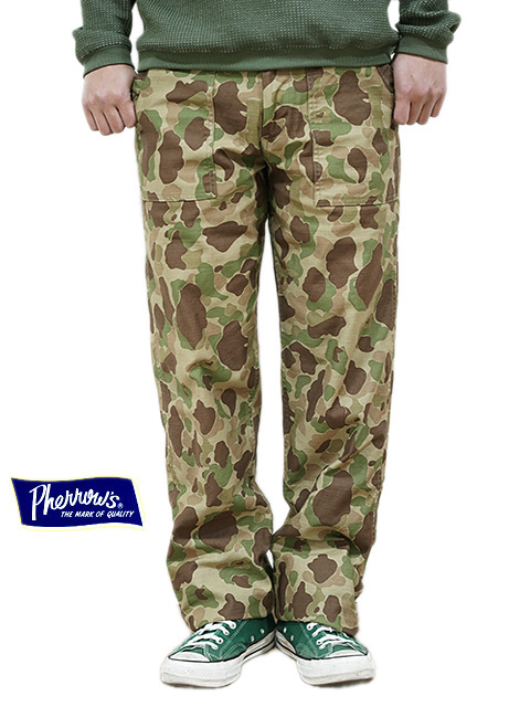 画像1: 【 Pherrow's（フェローズ） 】　ハンターカモベイカーパンツ [ Utility Pants ] [ HUNTER CAMO ]