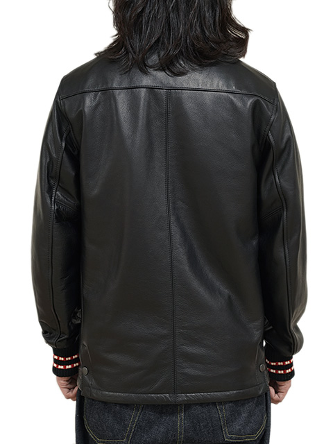 画像2: 【 Y'2 LEATHER（ワイツーレザー） 】 ステアオイルレザーファラオジャケット [ Steer Oil Pharaoh Jacket (牛革) ] [ BLACK ] 