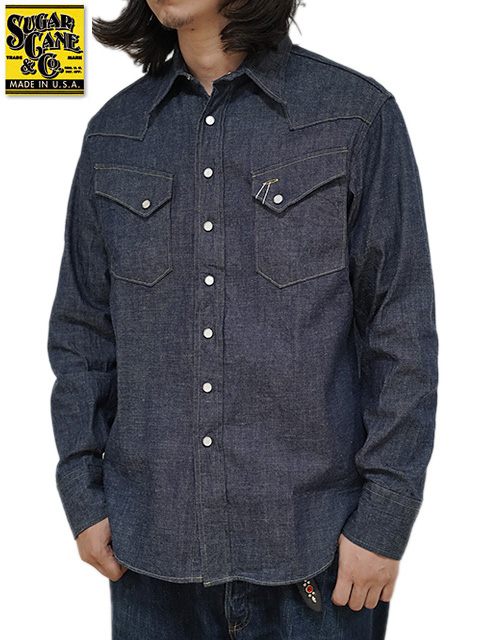 画像1: 【 SUGAR CANE（シュガーケン） 】 BLUE DENIM L/S WESTERN SHIRTS [ INDIGO ]