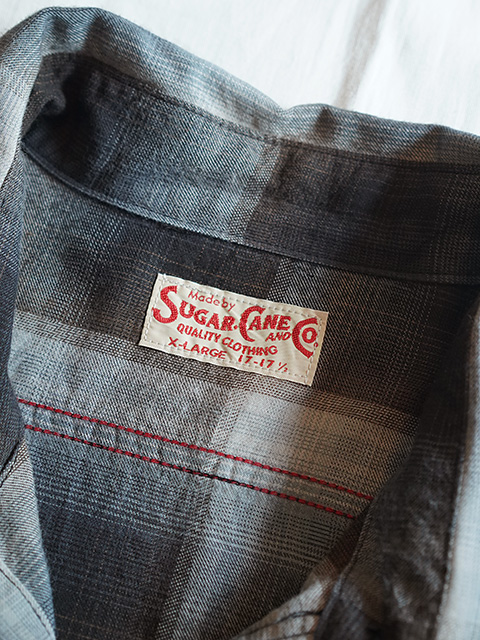 画像8: 【 SUGAR CANE（シュガーケン） 】 レーヨンオンブレーチェックワークシャツ [ RAYON OMBRE CHECK WORK SHIRTS ] [ BLACK ] 【 メール便可 】