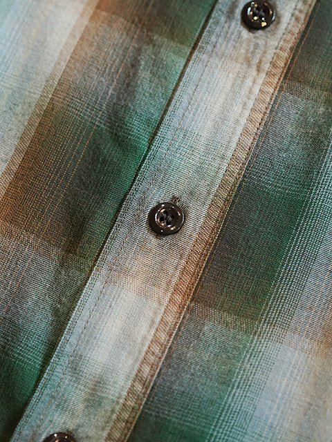 画像6: 【 SUGAR CANE（シュガーケン） 】 レーヨンオンブレーチェックワークシャツ [ RAYON OMBRE CHECK WORK SHIRTS ] [ GREEN ] 【 メール便可 】