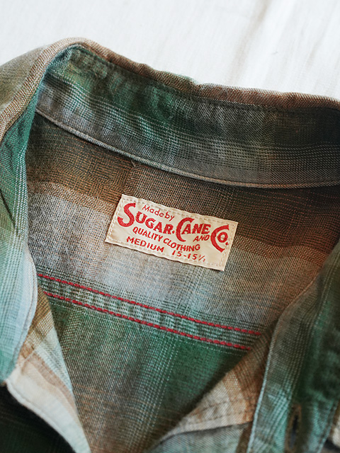 画像8: 【 SUGAR CANE（シュガーケン） 】 レーヨンオンブレーチェックワークシャツ [ RAYON OMBRE CHECK WORK SHIRTS ] [ GREEN ] 【 メール便可 】