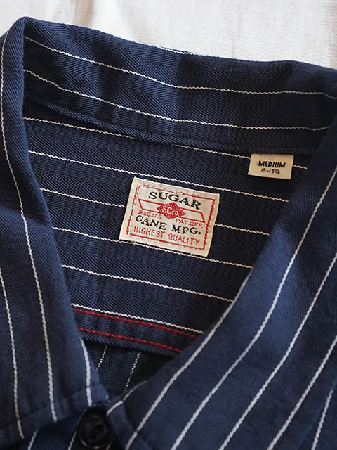 画像10: 【 SUGAR CANE（シュガーケン） 】 半袖コークストライプワークシャツ [ COKE STRIPE WORK SHIRTS ] [ NAVY ]