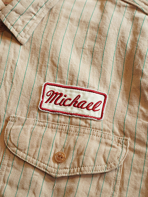 画像5: 【 SUGAR CANE（シュガーケン） 】 半袖コークストライプワークシャツ [ COKE STRIPE WORK SHIRTS ] [ BEIGE ]
