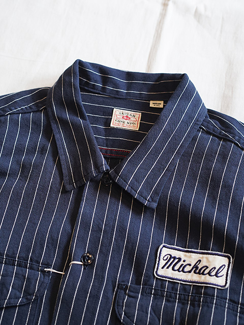 画像3: 【 SUGAR CANE（シュガーケン） 】 半袖コークストライプワークシャツ [ COKE STRIPE WORK SHIRTS ] [ NAVY ]