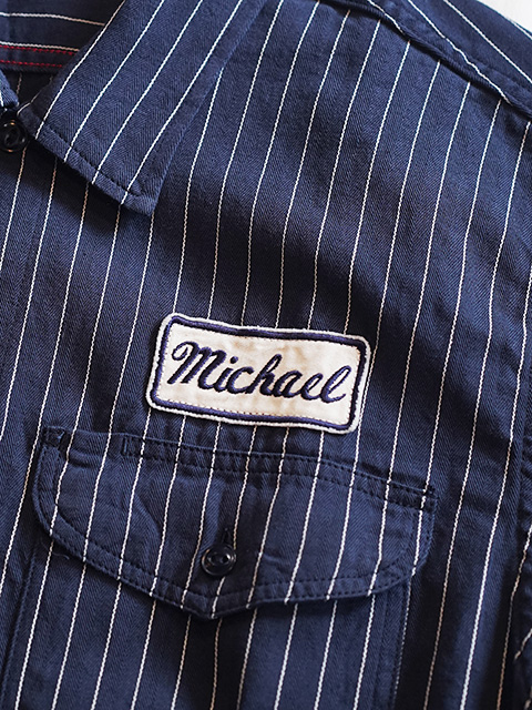 画像4: 【 SUGAR CANE（シュガーケン） 】 半袖コークストライプワークシャツ [ COKE STRIPE WORK SHIRTS ] [ NAVY ]