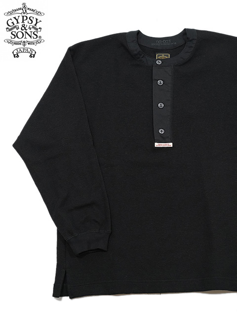 画像1: 【 GYPSY & SONS（ジプシー&サンズ） 】　ウール混ヘンリーネックサーマル　[ WOOL CLASSIC HENRY INNER ] [ BLACK ] 【 メール便可 】