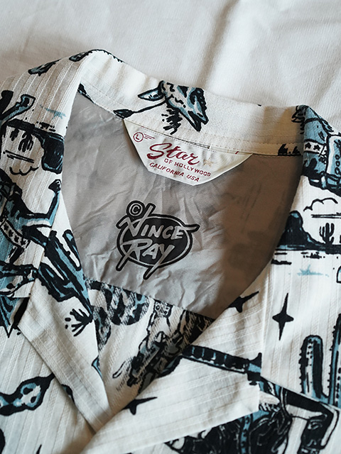 画像8: 【 STAR OF HOLLYWOOD × VINCE RAY（スターオブハリウッド × ヴィンスレイ） 】　S/S DOBBY COTTON OPEN SHIRT [ THE WESTERNER ] [ BLUE ]