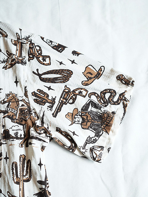 画像5: 【 STAR OF HOLLYWOOD × VINCE RAY（スターオブハリウッド × ヴィンスレイ） 】　S/S DOBBY COTTON OPEN SHIRT [ THE WESTERNER ] [ BROWN ]