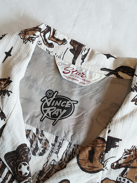 画像8: 【 STAR OF HOLLYWOOD × VINCE RAY（スターオブハリウッド × ヴィンスレイ） 】　S/S DOBBY COTTON OPEN SHIRT [ THE WESTERNER ] [ BROWN ]