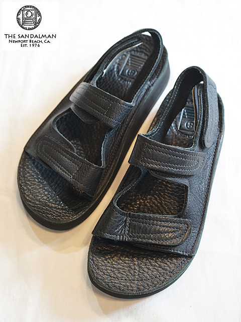画像1: 【 THE SANDALMAN（ザ・サンダルマン） 】 レザーサンダル [ BULLHIDE ] [ BLACK ]