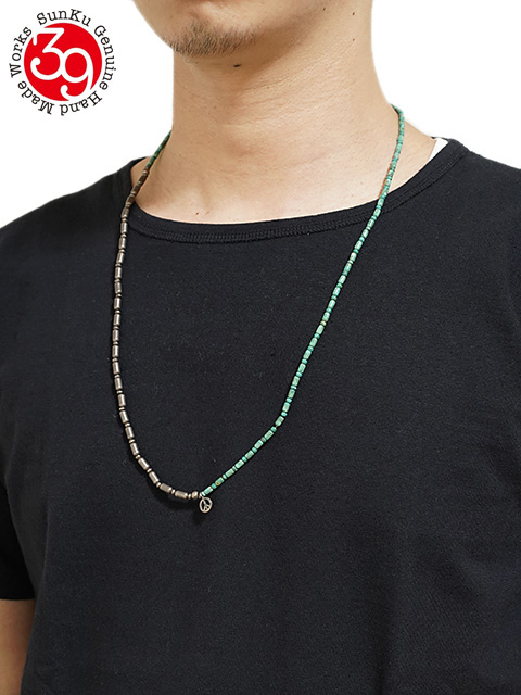 画像1: 【 Sunku（サンク） 】 シルバー & ターコイズネックレス [ Silver & Turquoise Necklace ] [ 73cm ]
