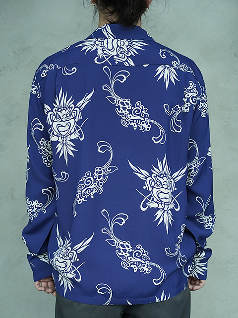画像2: 【 SUN SURF（サンサーフ） 】 長袖アロハシャツ L/S HAWAIIAN SHIRT [ INCARNATION OF GOD ] [ NAVY ]