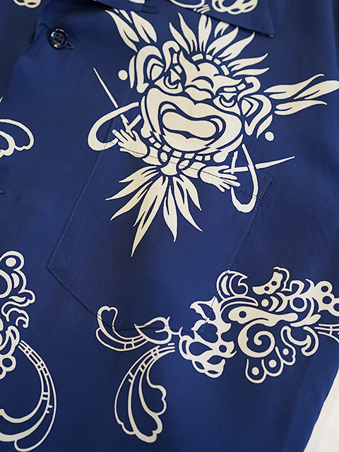 画像4: 【 SUN SURF（サンサーフ） 】 長袖アロハシャツ L/S HAWAIIAN SHIRT [ INCARNATION OF GOD ] [ NAVY ]