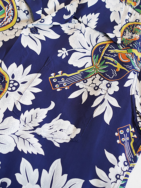 画像4: 【 SUN SURF（サンサーフ） 】 長袖アロハシャツ L/S HAWAIIAN SHIRT [ UKULELE MELODY ] [ NAVY ]